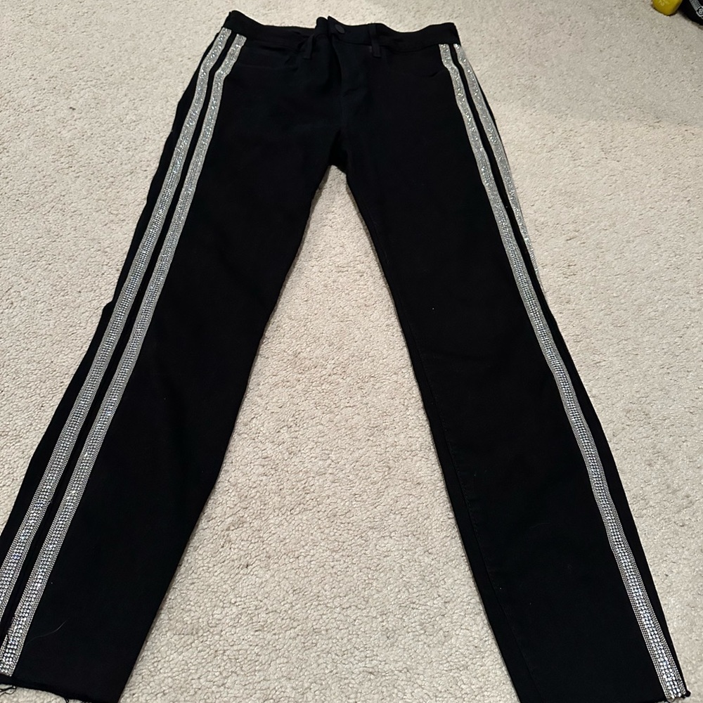 L’Agence black jeans with silver stones along sides size 29 - to die for!